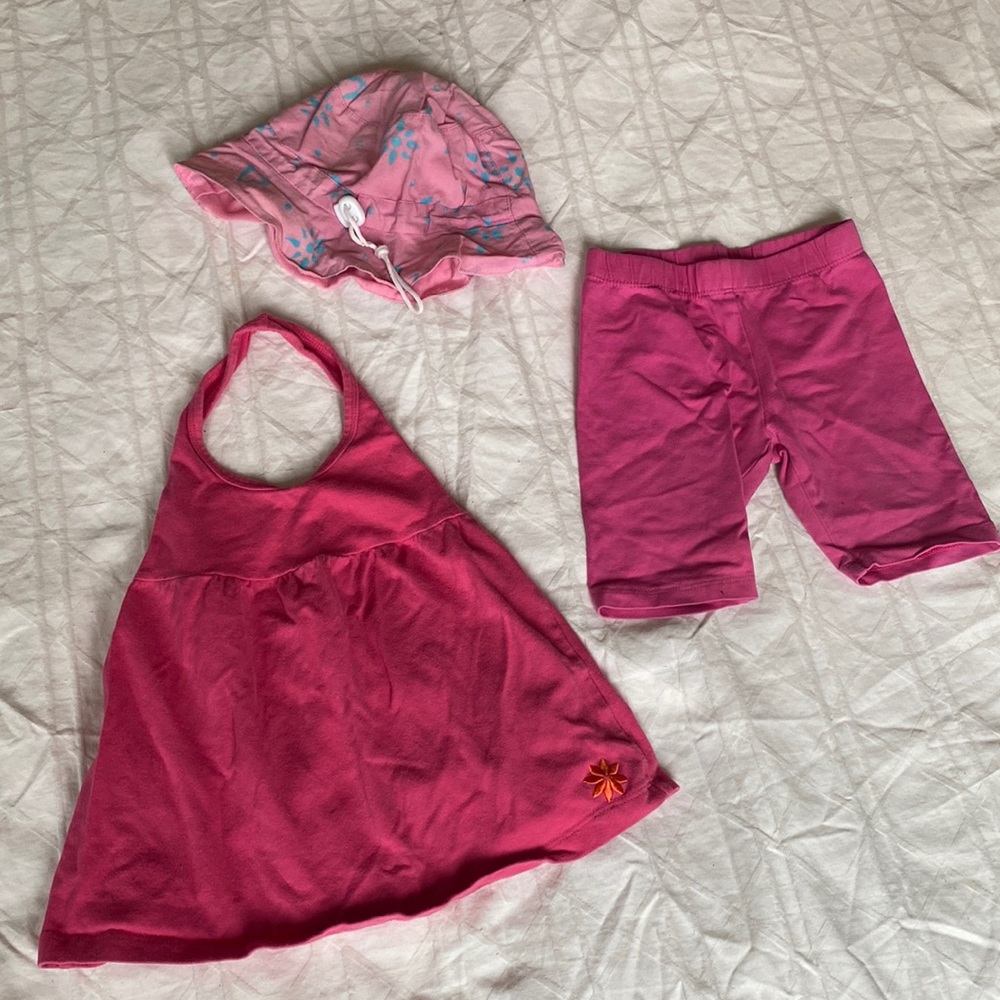 pink shorts hurt and hat for 3T-4T